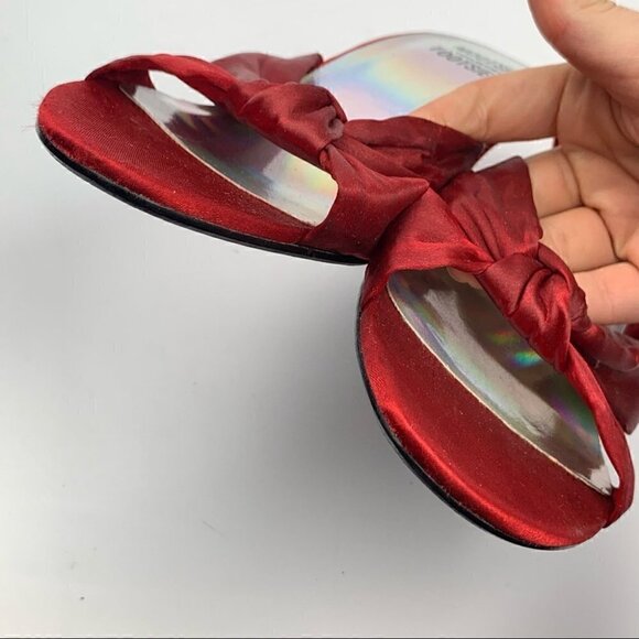 Mooties Tootsies collection heels size 7.5 deep crimson red satin formal - Picture 9 of 12